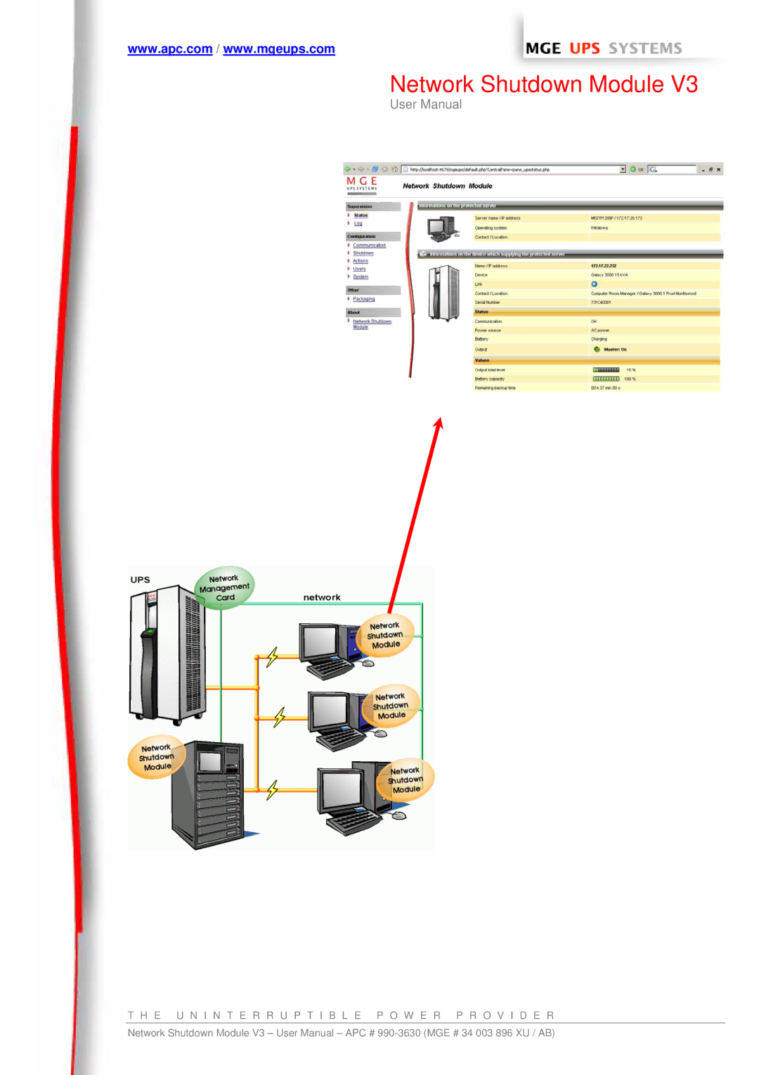 MGE UPS Systems Network Shutdown Module V3 user manual 