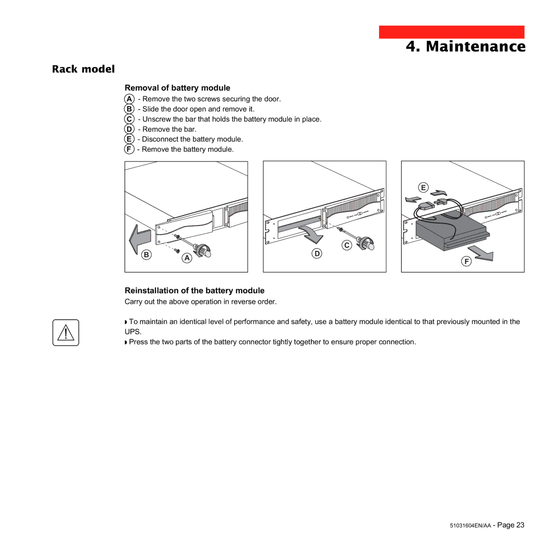 MGE UPS Systems Pulsar EX 1500, Pulsar EX 700, Pulsar EX 1000 user manual Rack model 