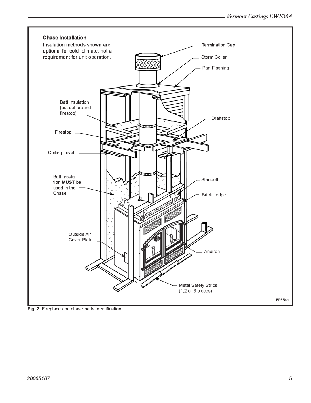 MHP manual Vermont Castings EWF36A, Chase Installation, 20005167 