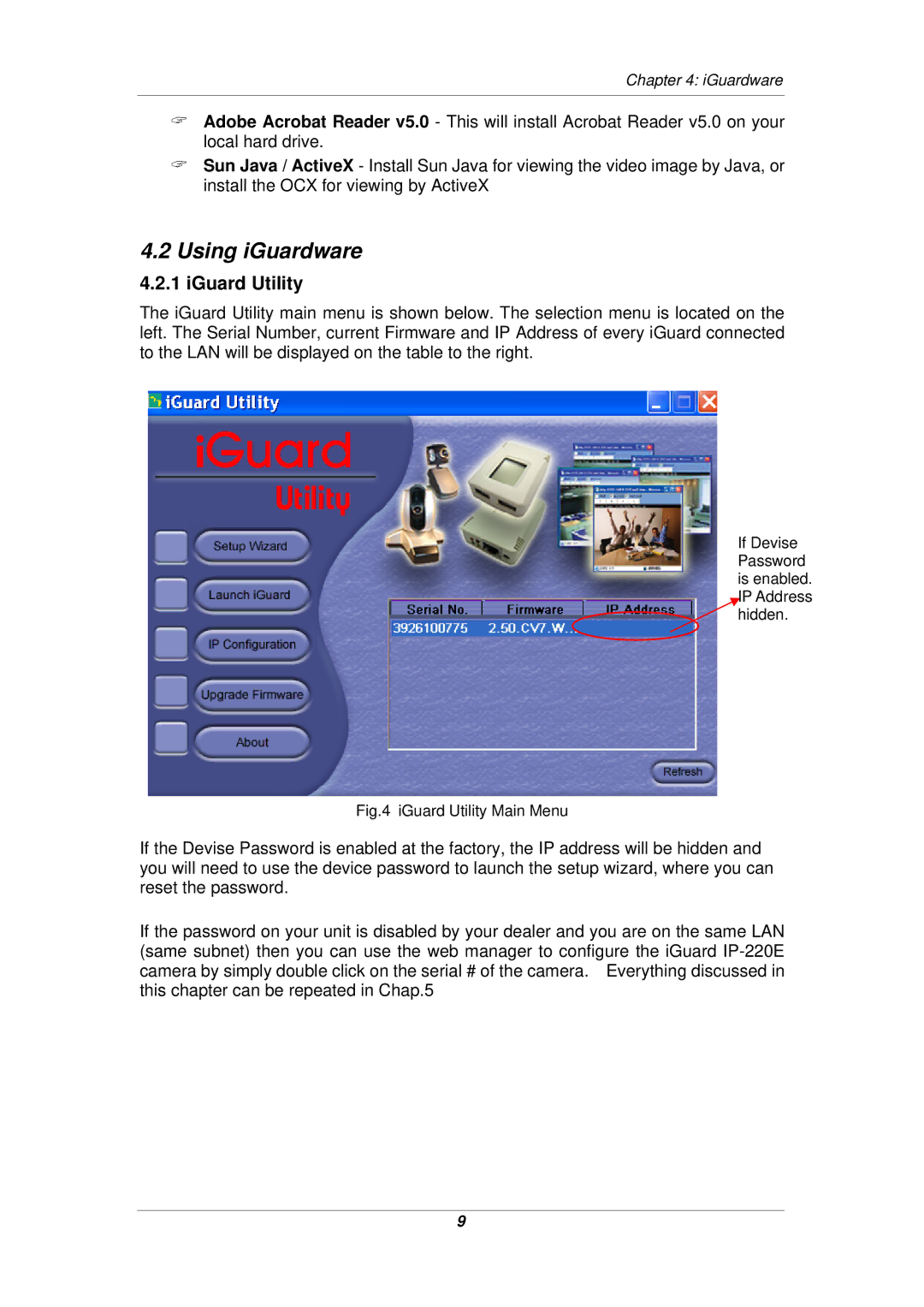 Micon IP-220E manual Using iGuardware, IGuard Utility 