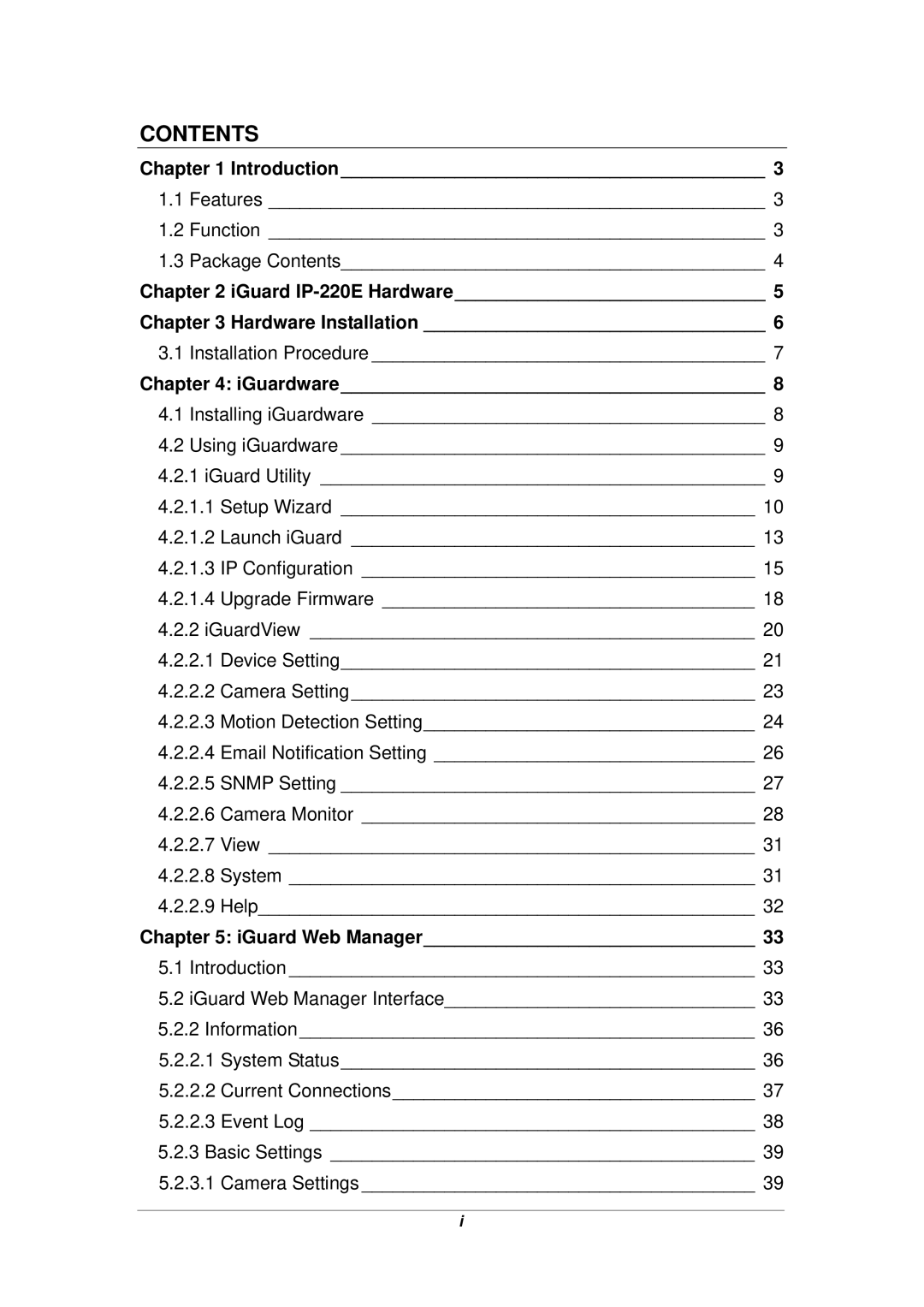 Micon IP-220E manual Contents 