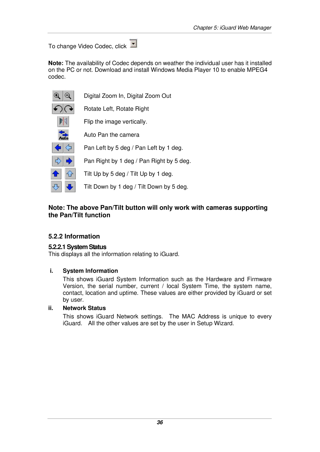 Micon IP-220E manual Information System Status, System Information, Ii. Network Status 