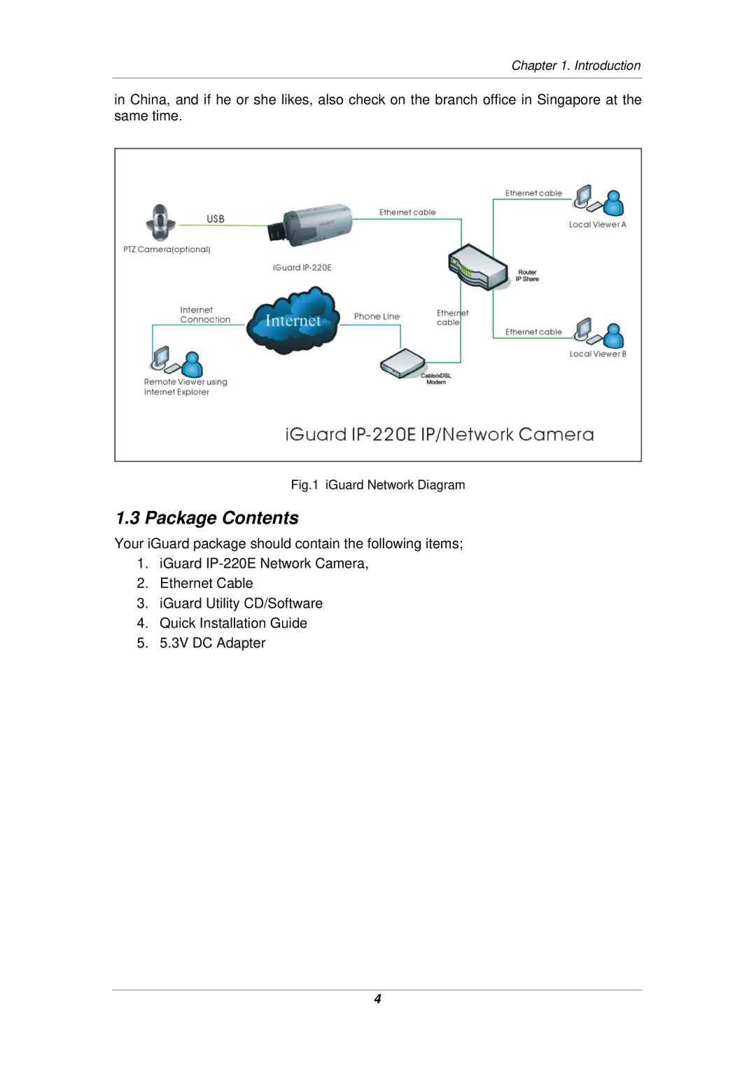 Micon IP-220E manual Package Contents 