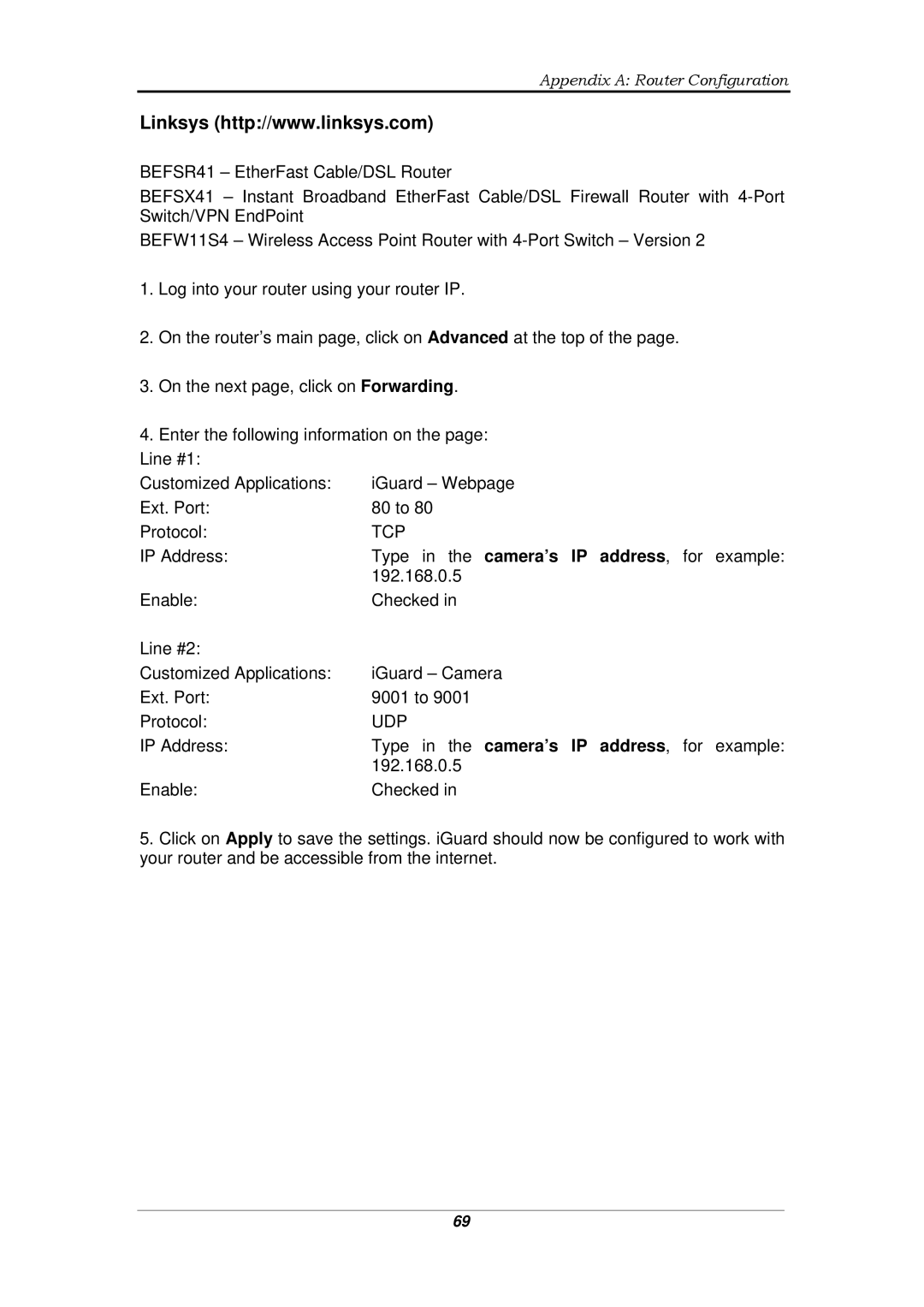 Micon IP-220E manual Appendix a Router Configuration 