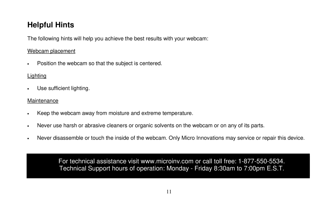 Micro Innovations IC435C user manual Helpful Hints 