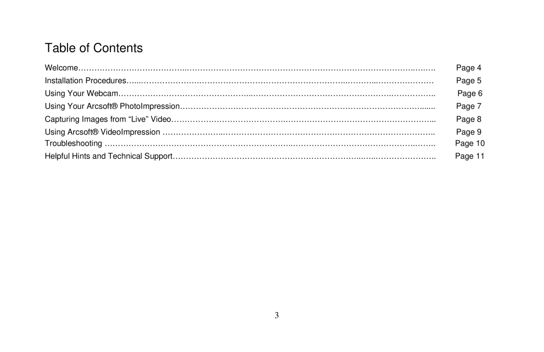 Micro Innovations IC435C user manual Table of Contents 