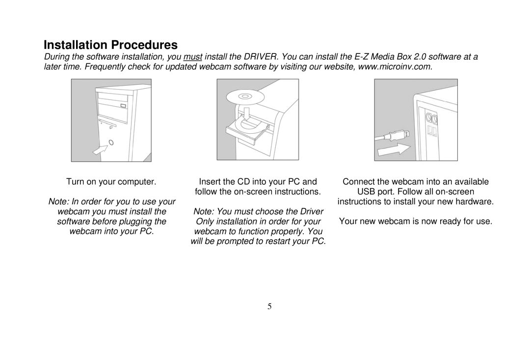 Micro Innovations IC455C user manual Installation Procedures 