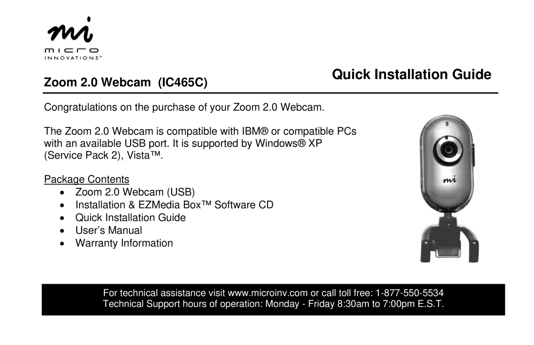 Micro Innovations IC465C user manual Quick Installation Guide 