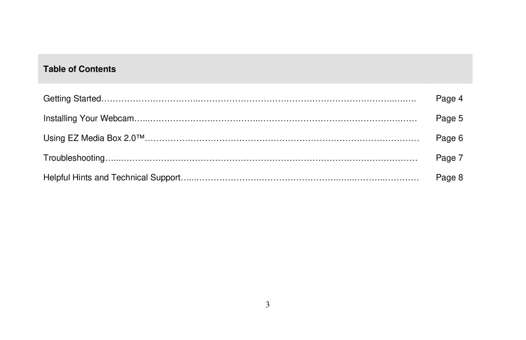 Micro Innovations IC50C user manual Table of Contents 