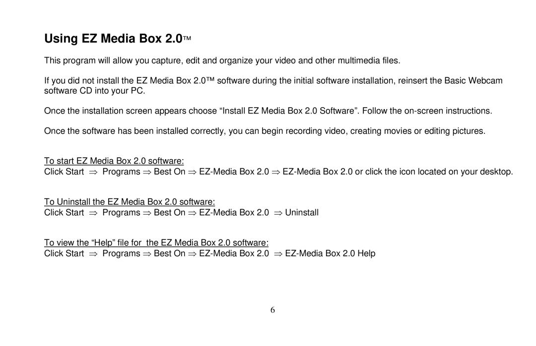 Micro Innovations IC50C user manual Using EZ Media Box 