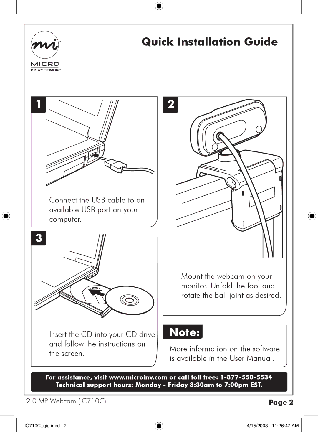 Micro Innovations IC710C user manual Quick Installation Guide 