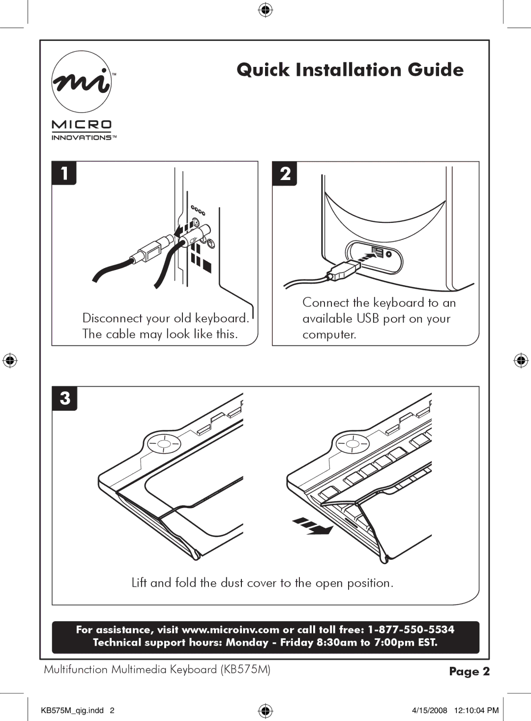 Micro Innovations KB575M user manual Disconnect your old keyboard, Available USB port on your 