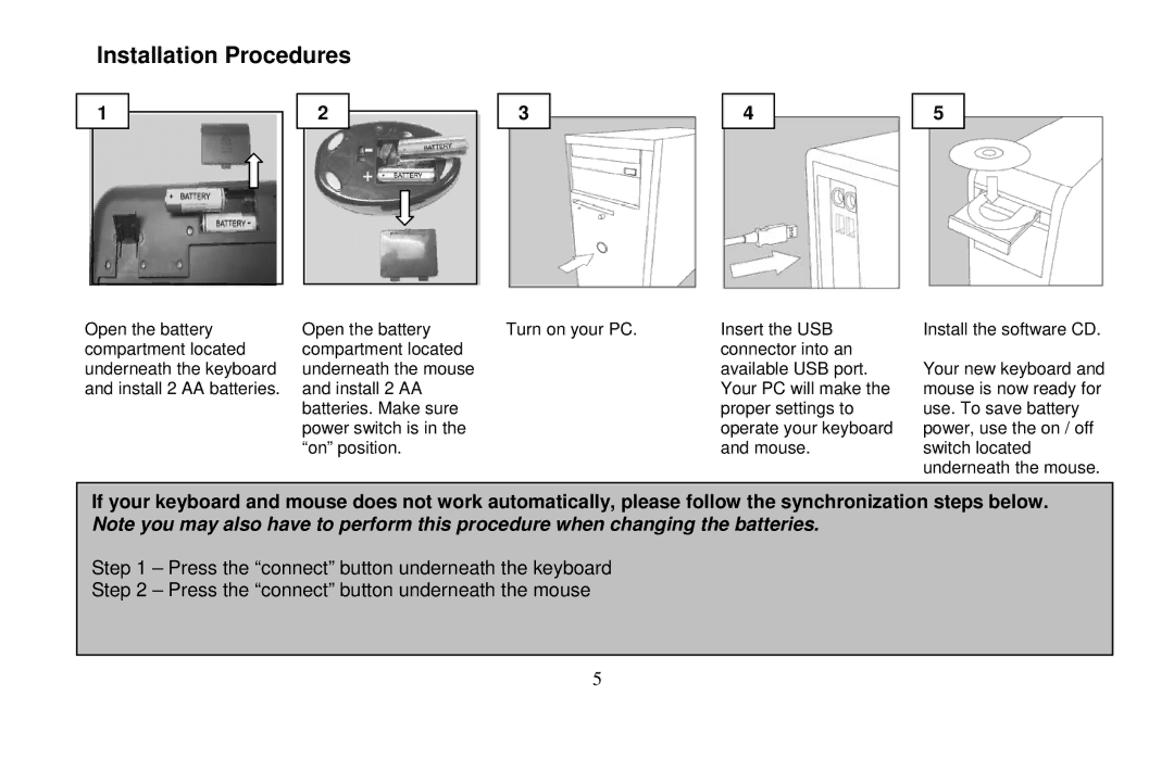 Micro Innovations KB985W user manual Installation Procedures 