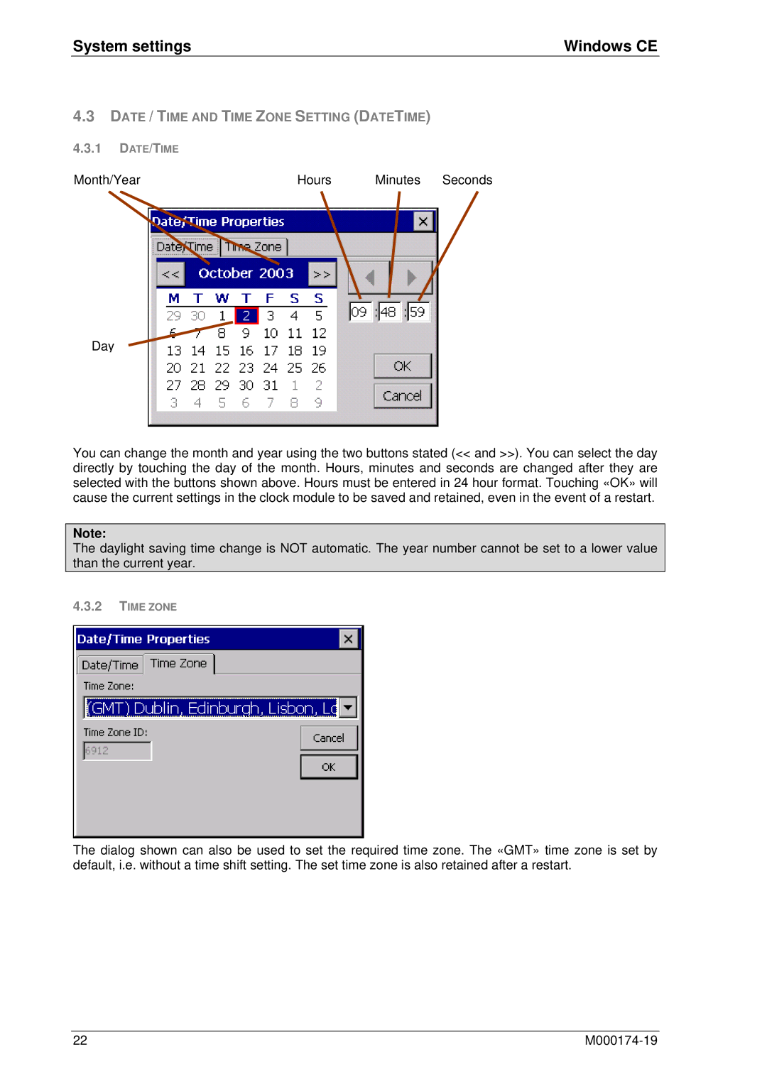 Micro Innovations M000174-19 manual Date / Time and Time Zone Setting Datetime 