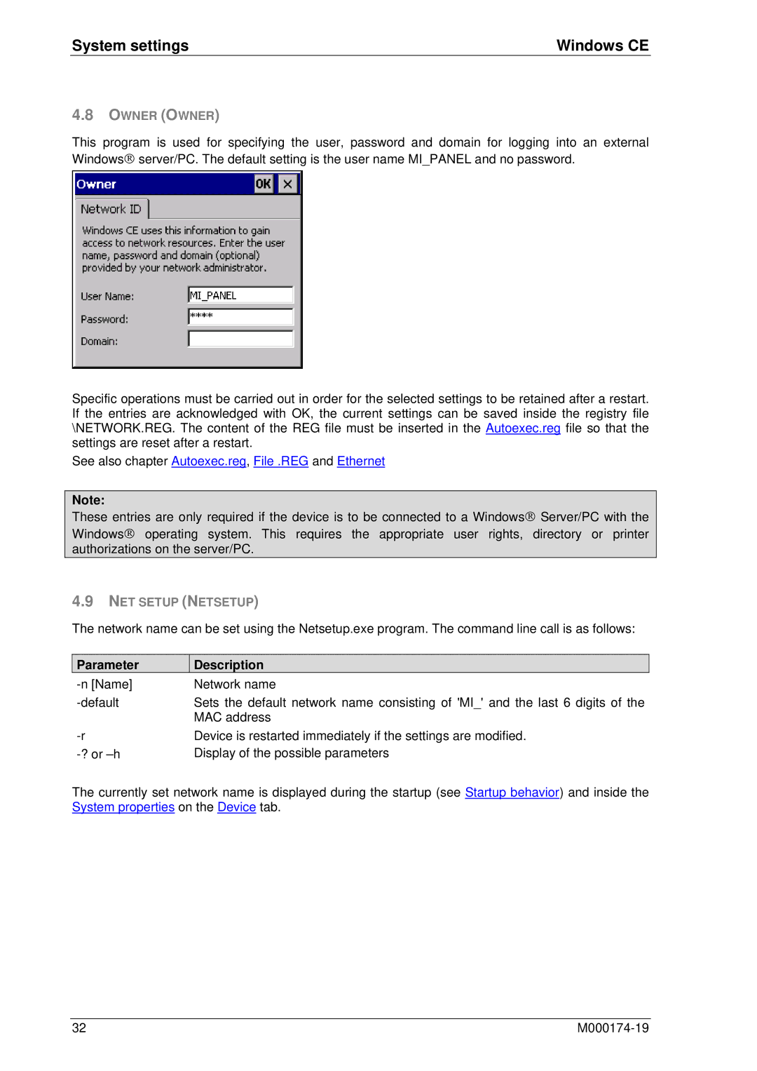 Micro Innovations M000174-19 manual Owner Owner, NET Setup Netsetup 