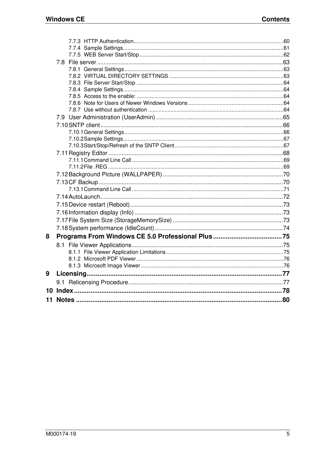 Micro Innovations M000174-19 manual Licensing, Index 