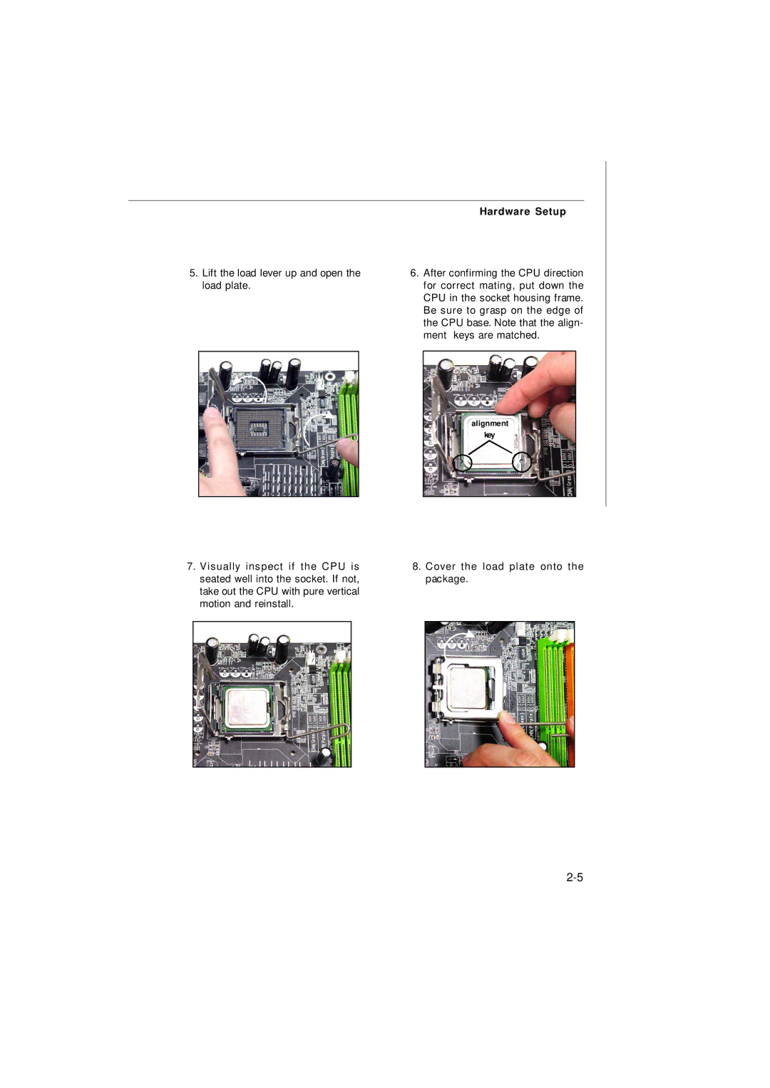 Micro Star  Computer G31M manual Lift the load lever up and open the load plate 