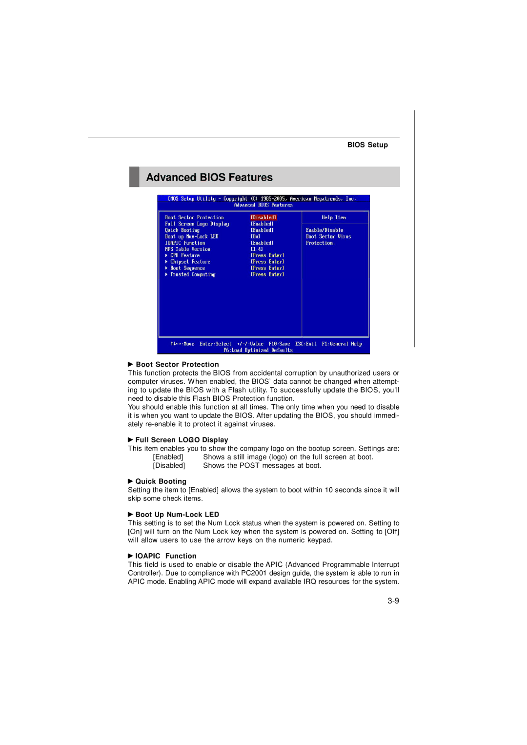 Micro Star  Computer G31M manual Advanced Bios Features 