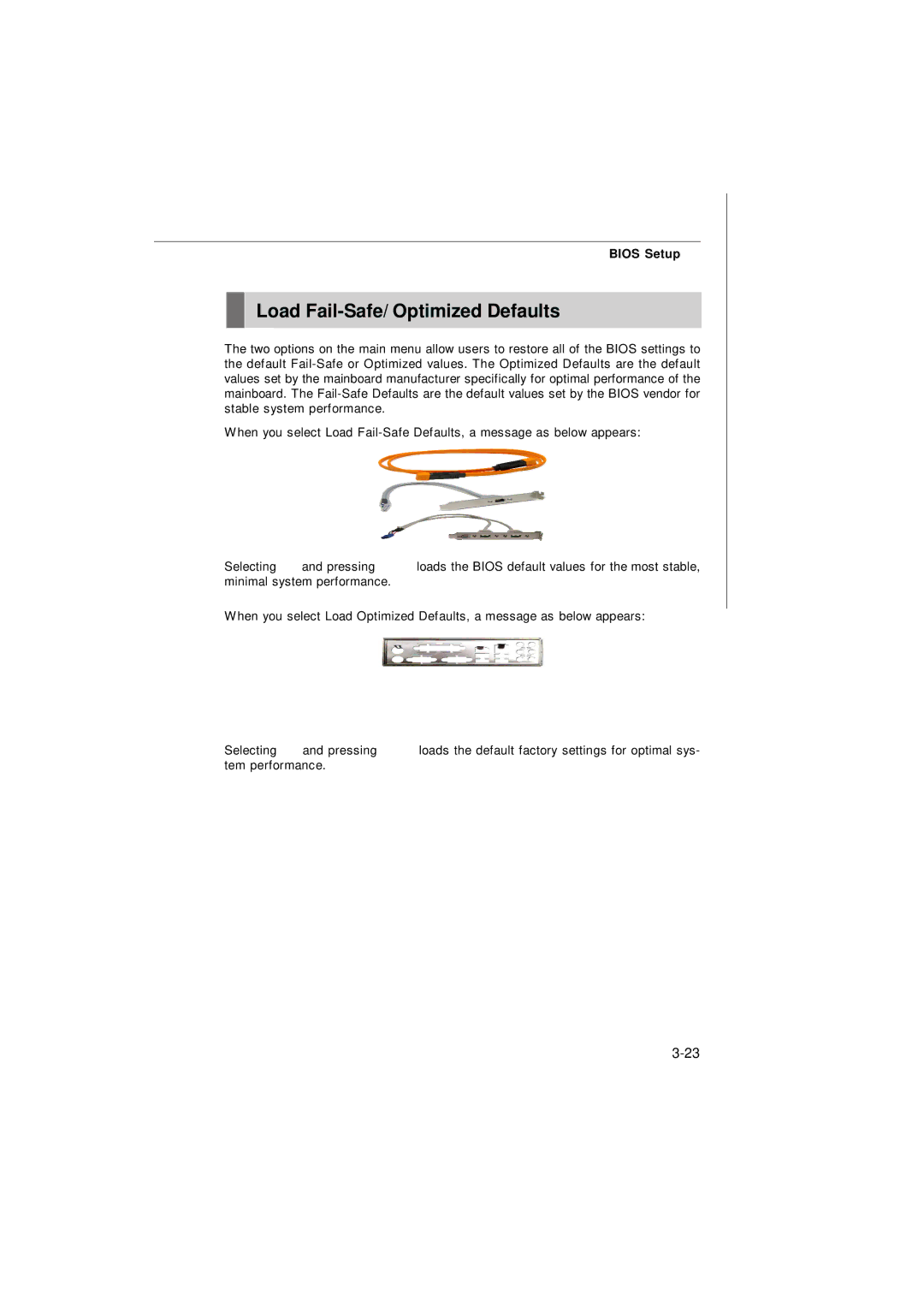 Micro Star  Computer G52-73601X1 manual Load Fail-Safe/ Optimized Defaults, Bios Setup 