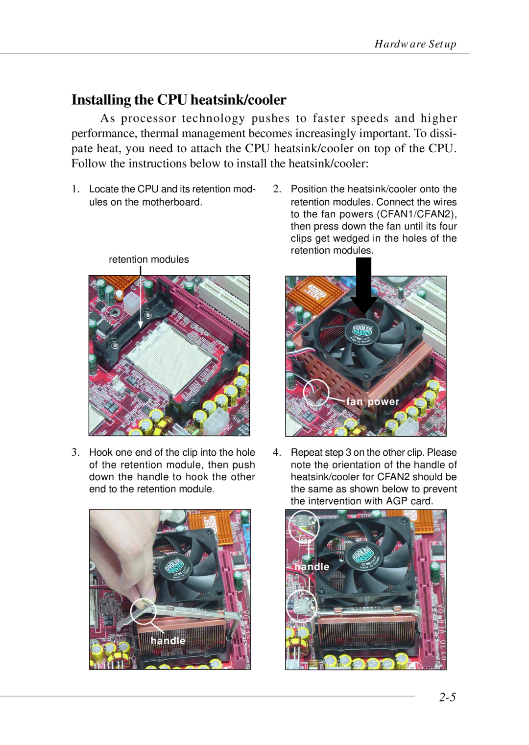 Micro Star  Computer MS- 9130 v1.x manual Installing the CPU heatsink/cooler, Fan power 