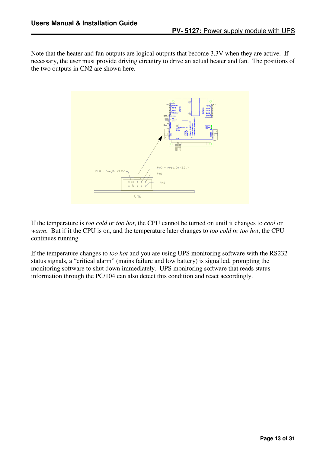 Micro Technic PV-5127A user manual PV- 5127 Power supply module with UPS 