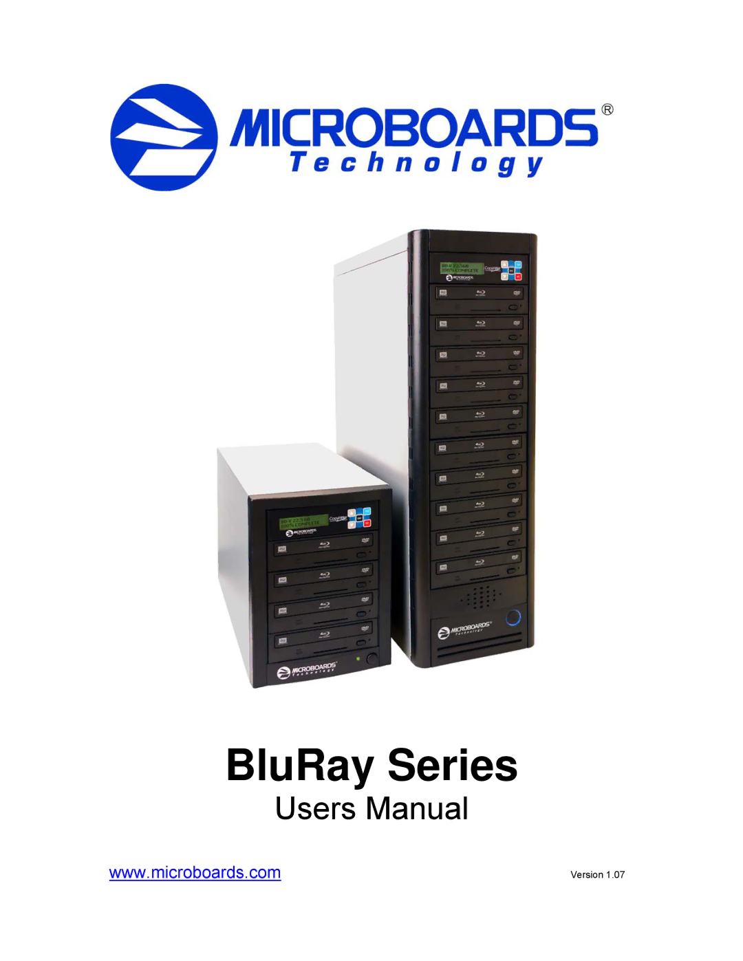 MicroBoards Technology BluRay Series user manual 