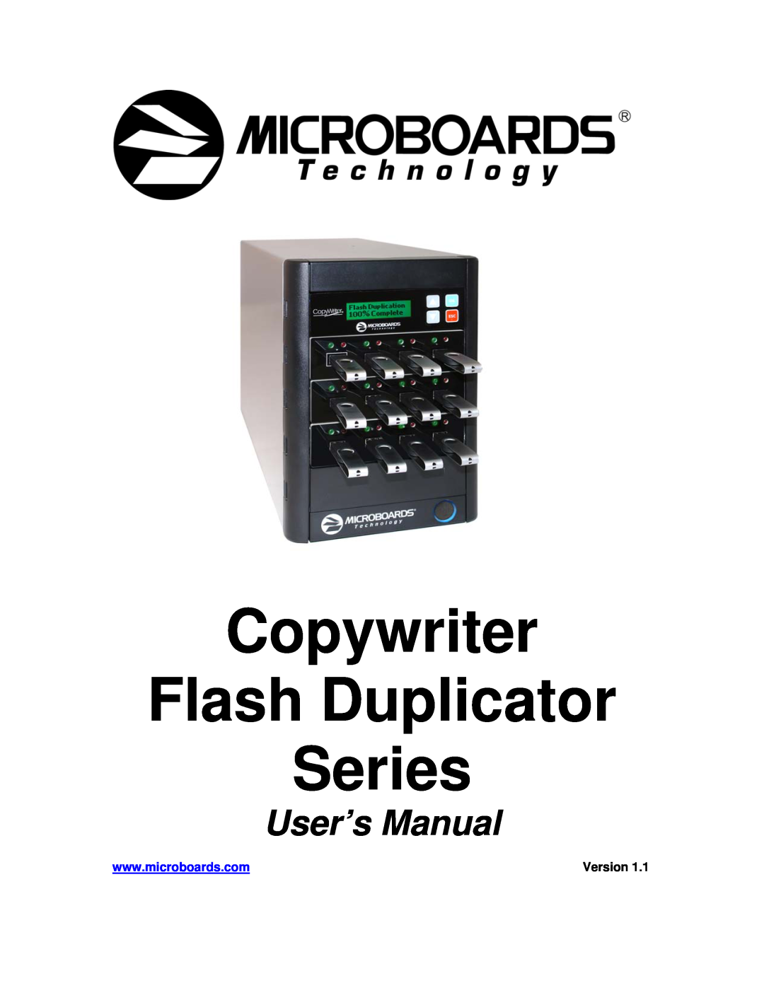 MicroBoards Technology user manual Copywriter Flash Duplicator Series, User’s Manual, Version 