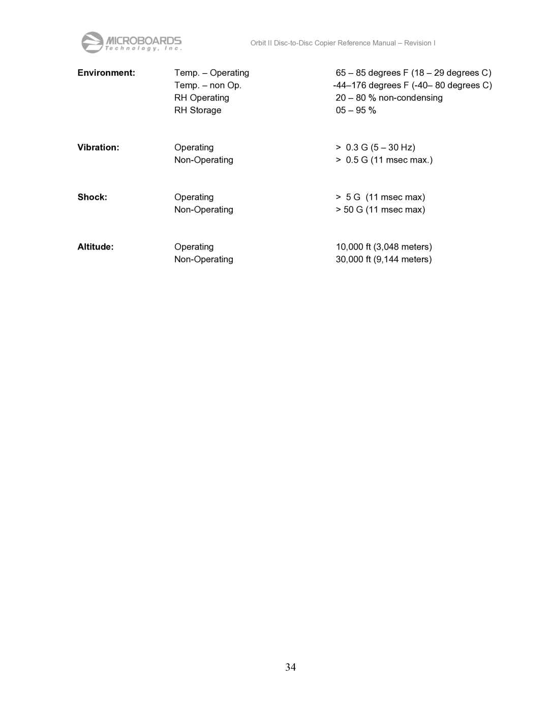 MicroBoards Technology II manual Environment, Vibration, Shock, Altitude 