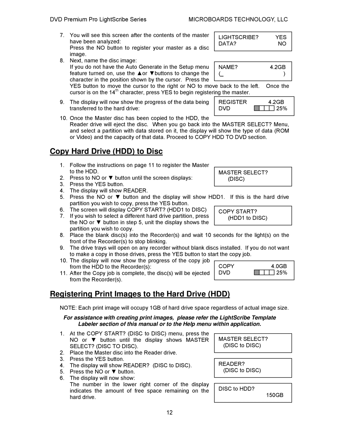 MicroBoards Technology LightScribe Series Copy Hard Drive HDD to Disc, Registering Print Images to the Hard Drive HDD 