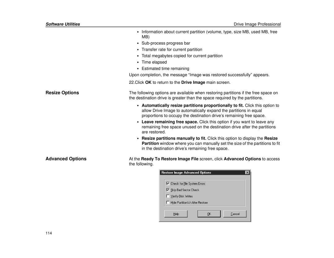 Micron Technology Transport LT warranty Resize Options, Software Utilities 