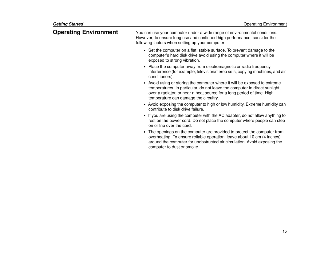 Micron Technology Transport LT warranty Getting Started Operating Environment 