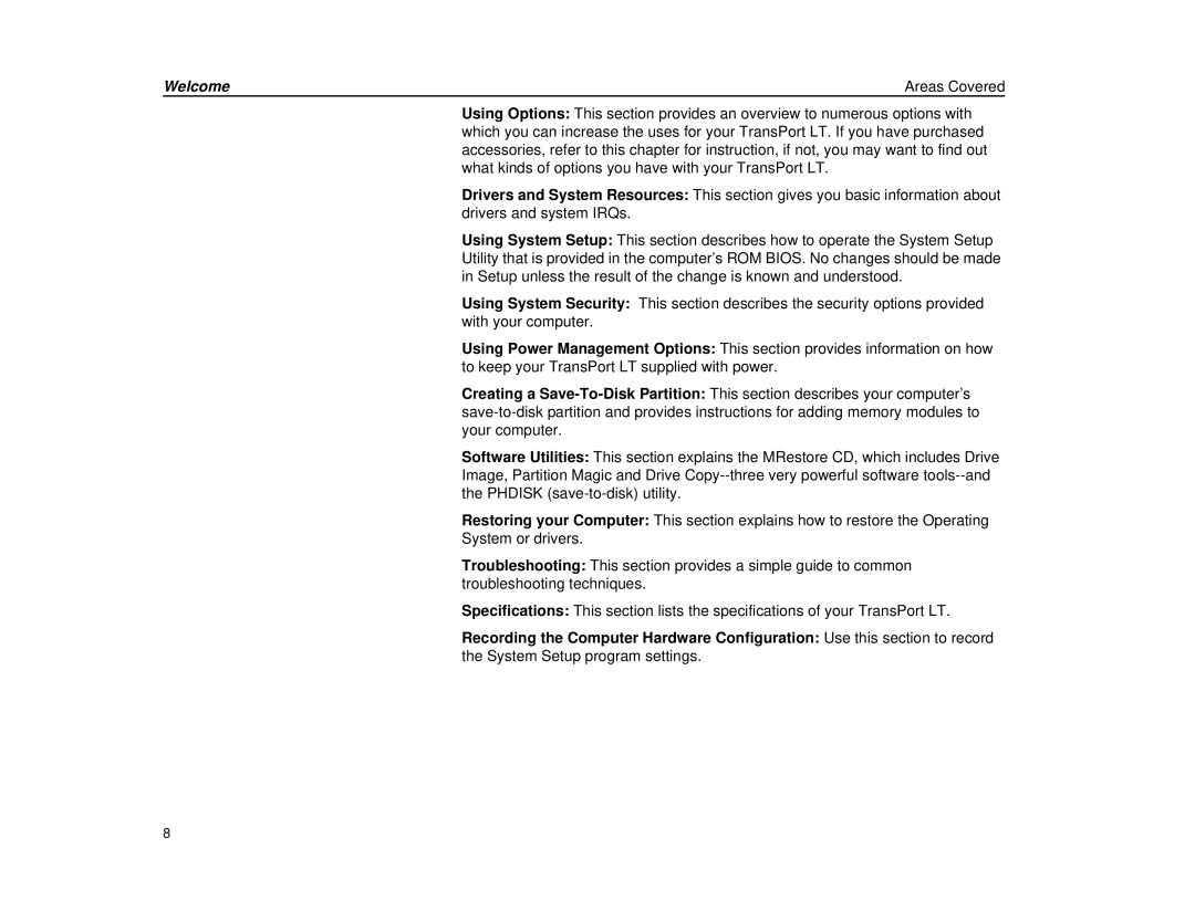 Micron Technology Transport LT warranty Welcome Areas Covered 