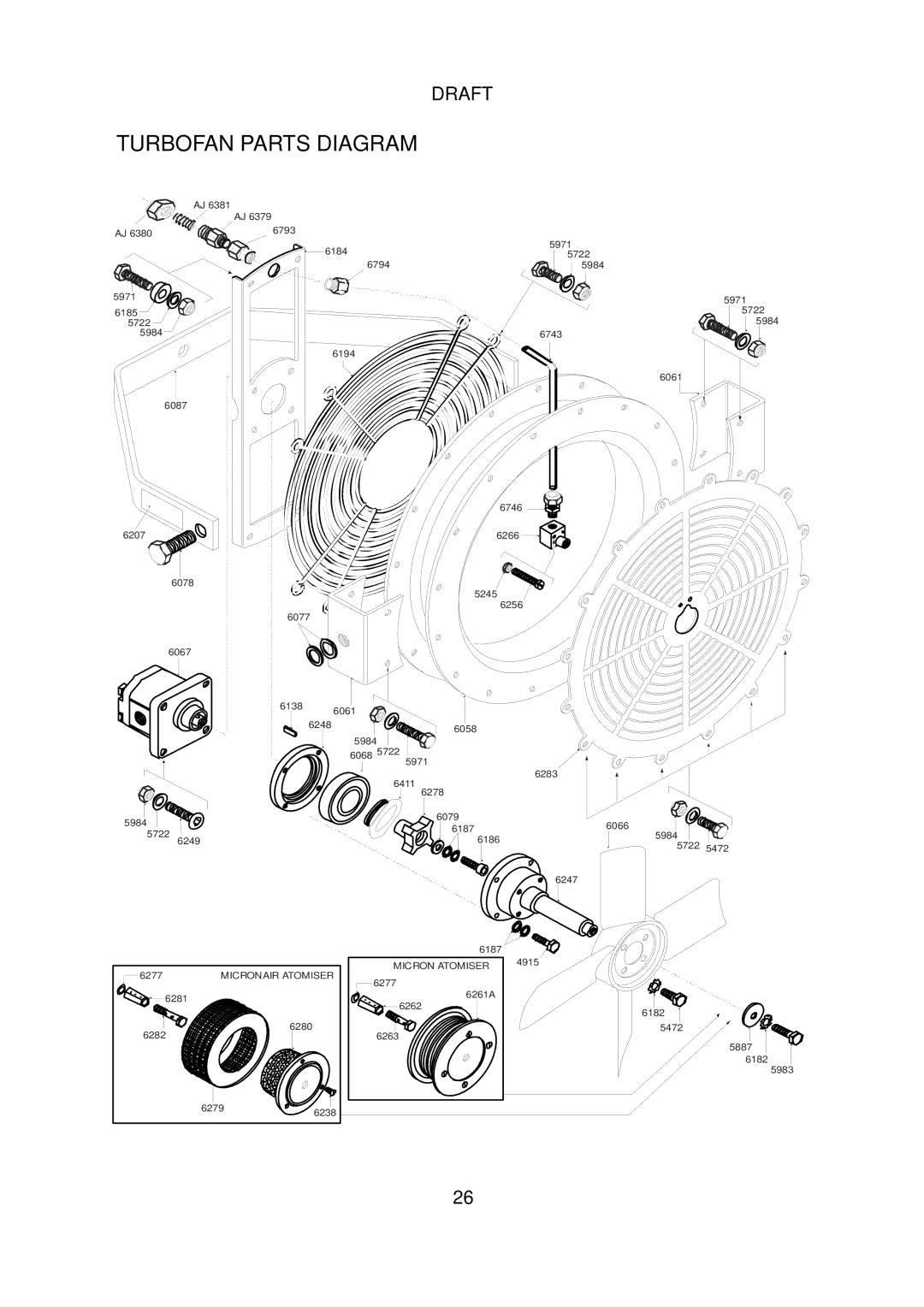 Micron Technology instruction manual Turbofan Parts Diagram 