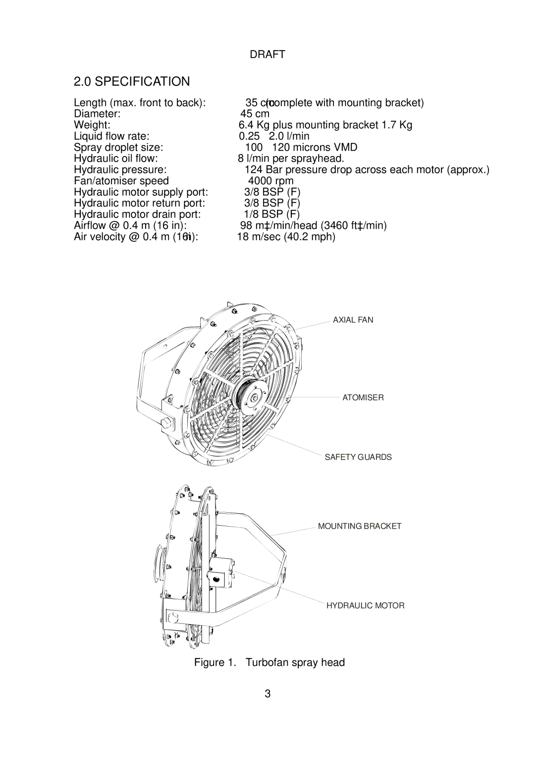 Micron Technology instruction manual Turbofan spray head 