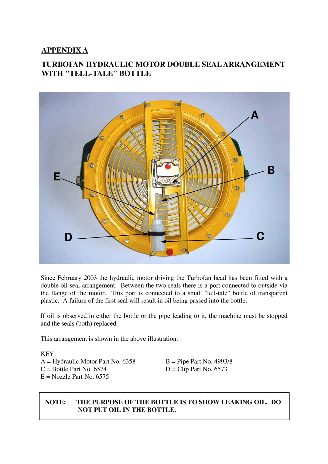 Micron Technology Turbofan instruction manual A E B D C, Appendix A 