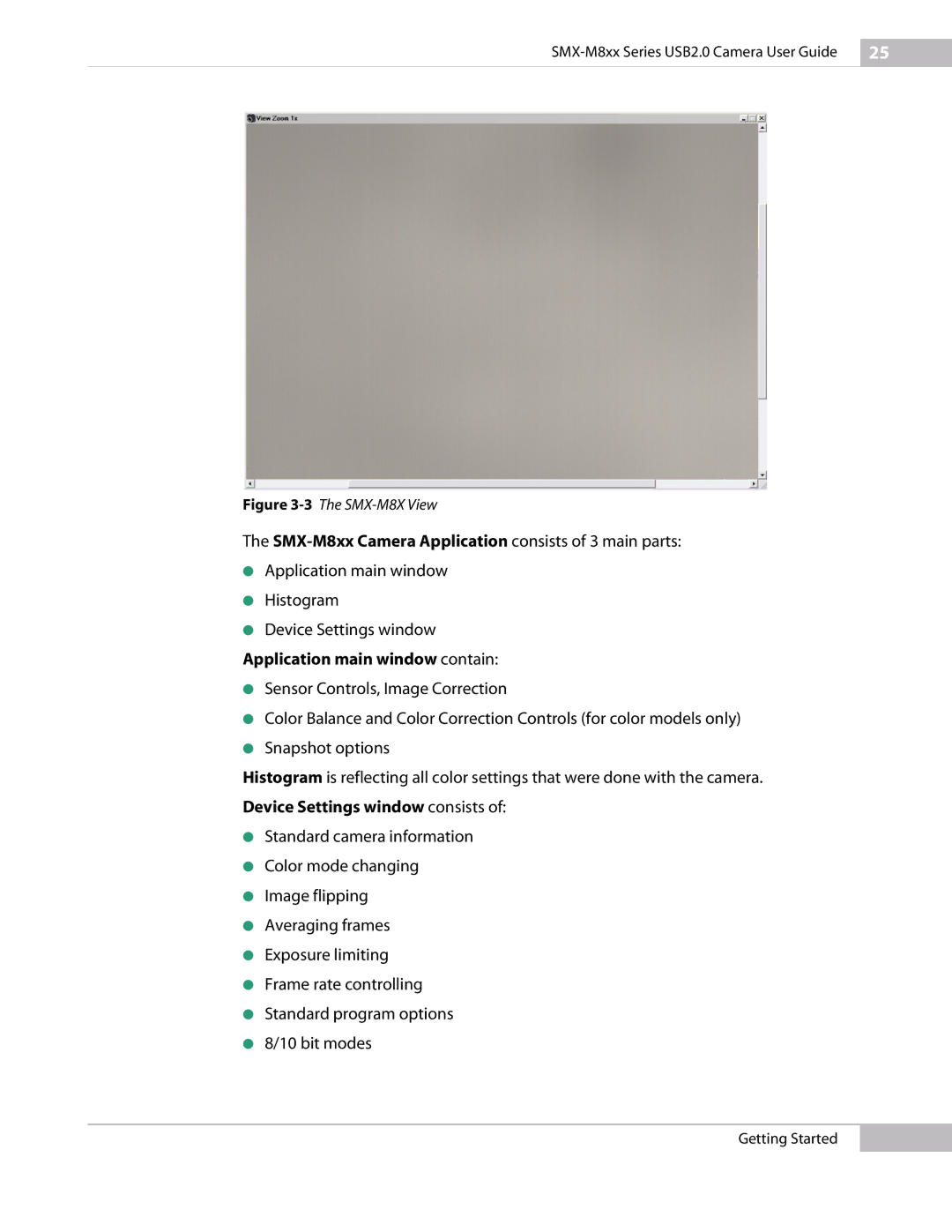 Micron Technology USB Camera manual Application main window contain, 3The SMX-M8X View 