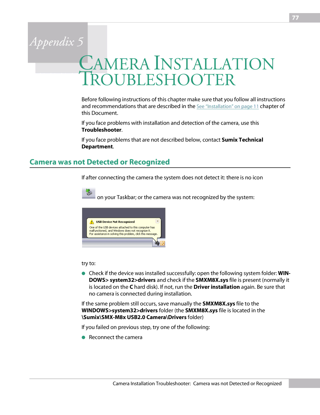 Micron Technology USB Camera manual Camera Installation Troubleshooter, Camera was not Detected or Recognized, Department 