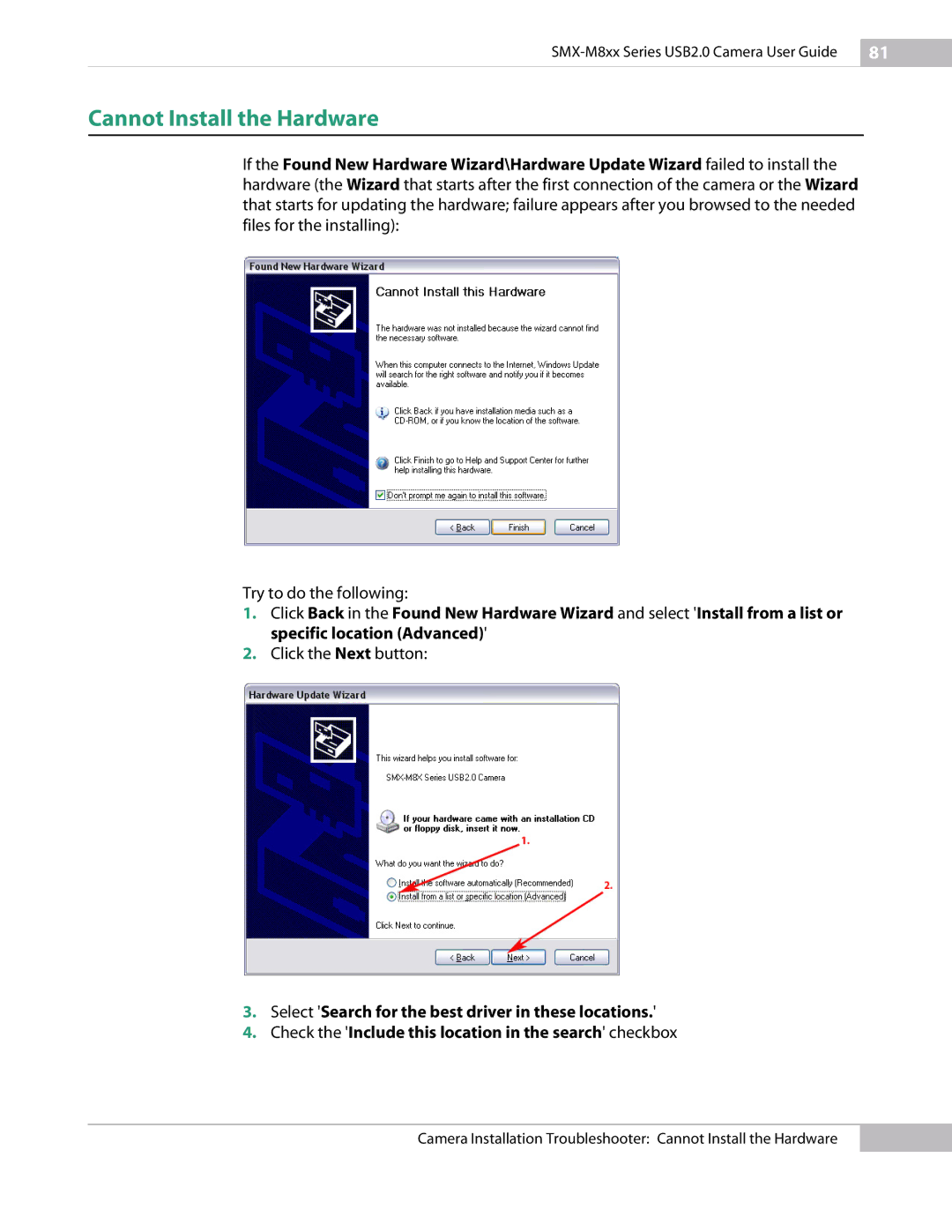 Micron Technology USB Camera manual Cannot Install the Hardware 