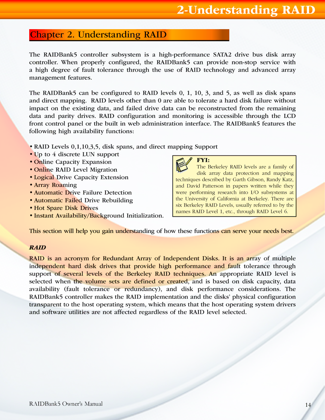 MicroNet Technology 5 manual Understanding RAID 