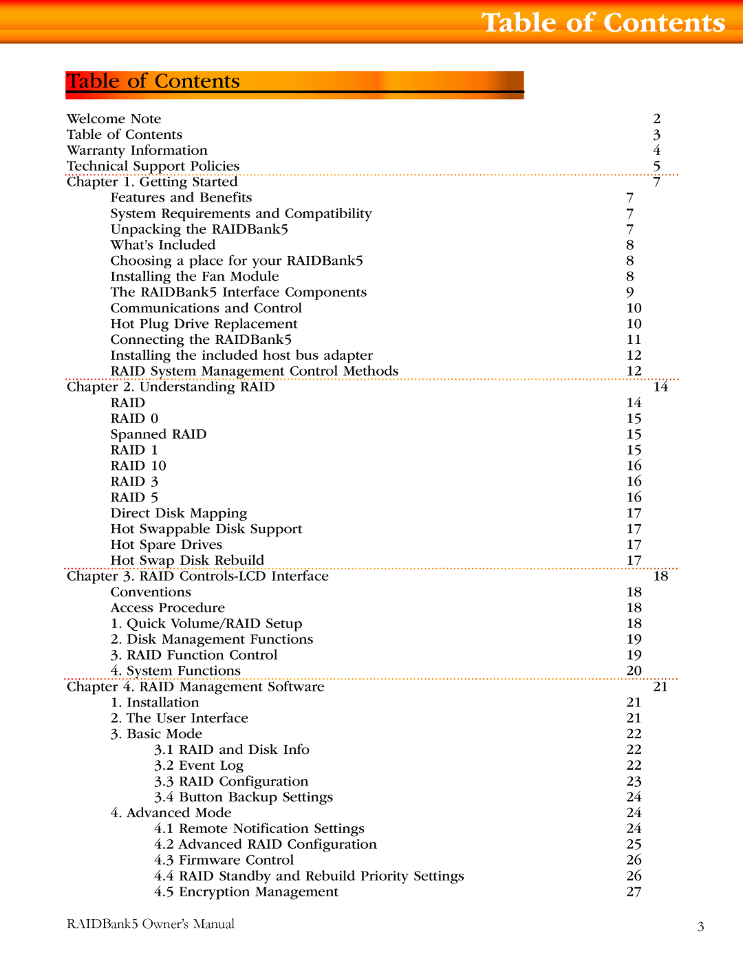 MicroNet Technology 5 manual Table of Contents 