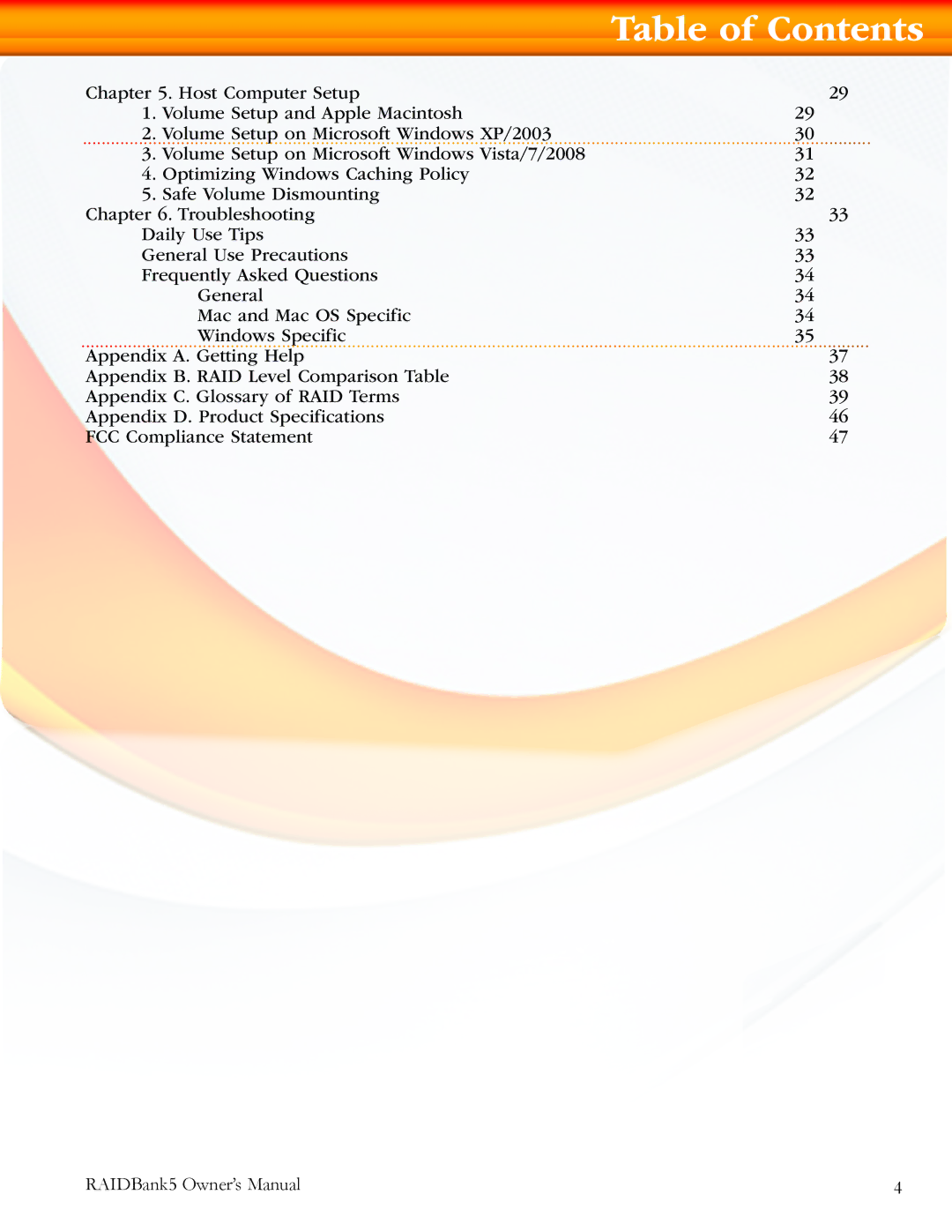 MicroNet Technology 5 manual Table of Contents 