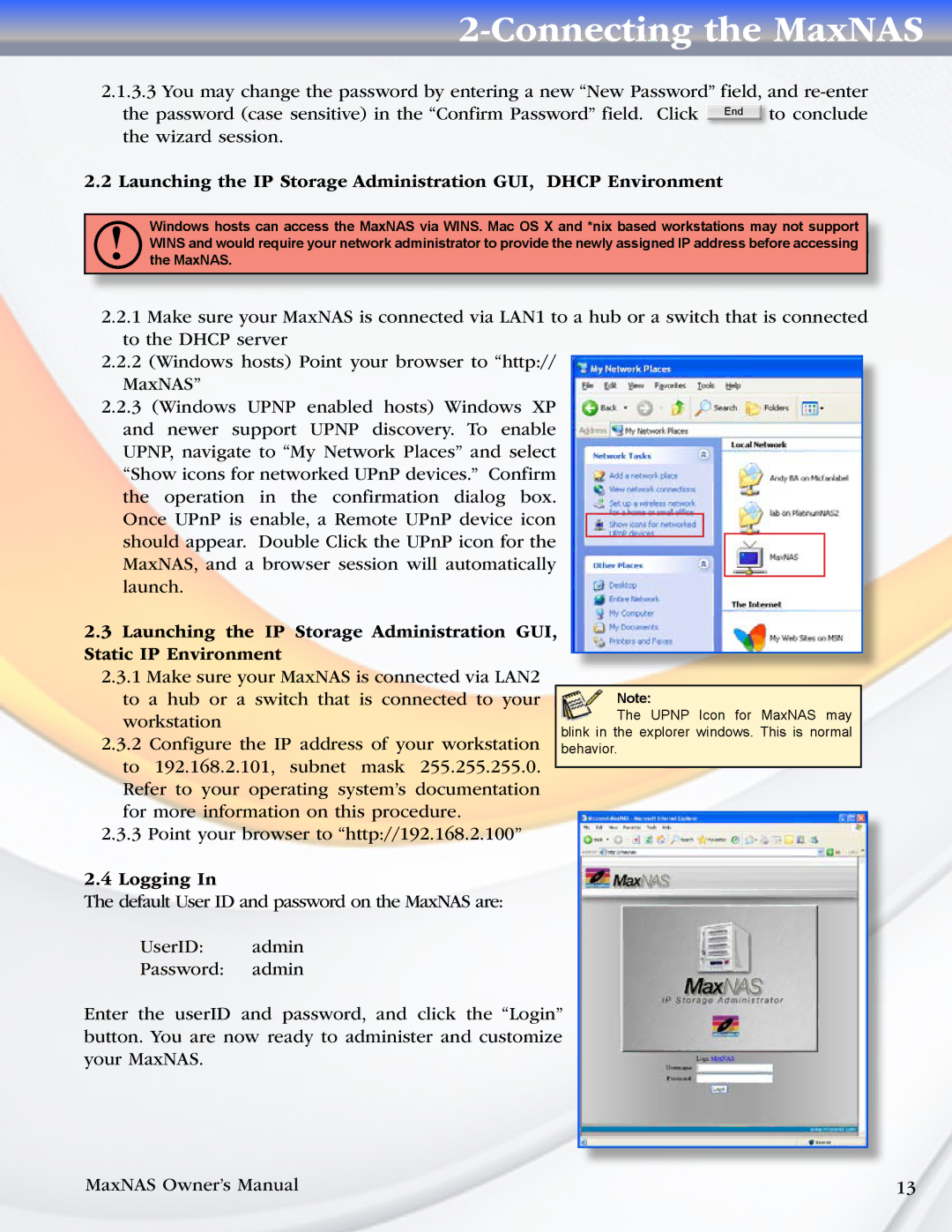 MicroNet Technology MaxNAS manual Logging 