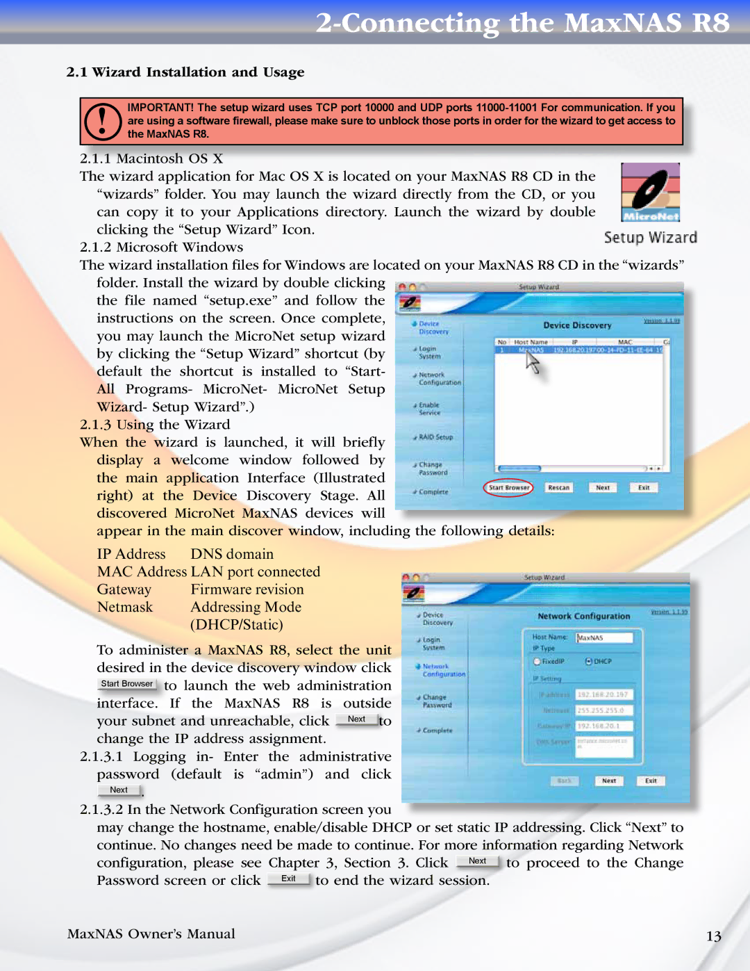 MicroNet Technology R8 manual Wizard Installation and Usage 