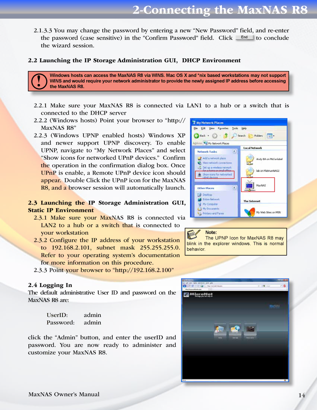 MicroNet Technology R8 manual Logging 