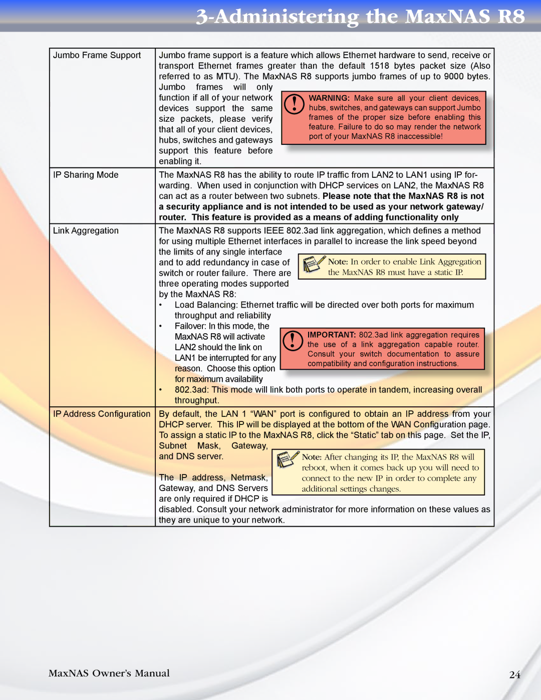 MicroNet Technology R8 manual Size packets, please Verify 