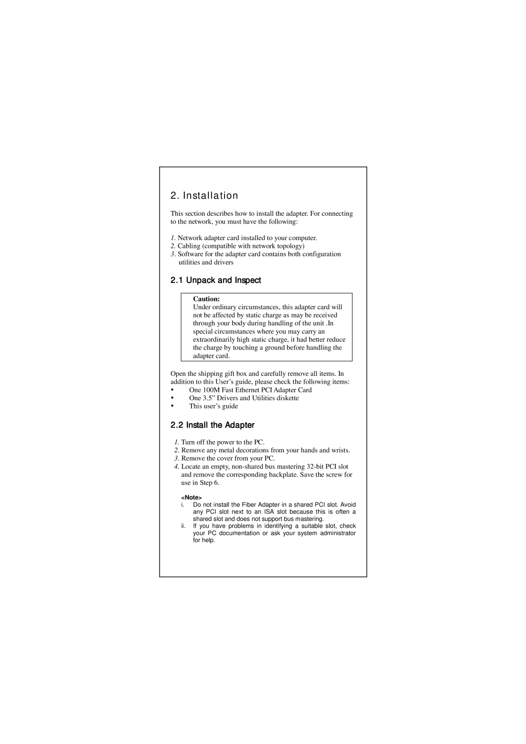 MicroNet Technology SP2515 SERIES manual Installation, Unpack and Inspect, Install the Adapter 