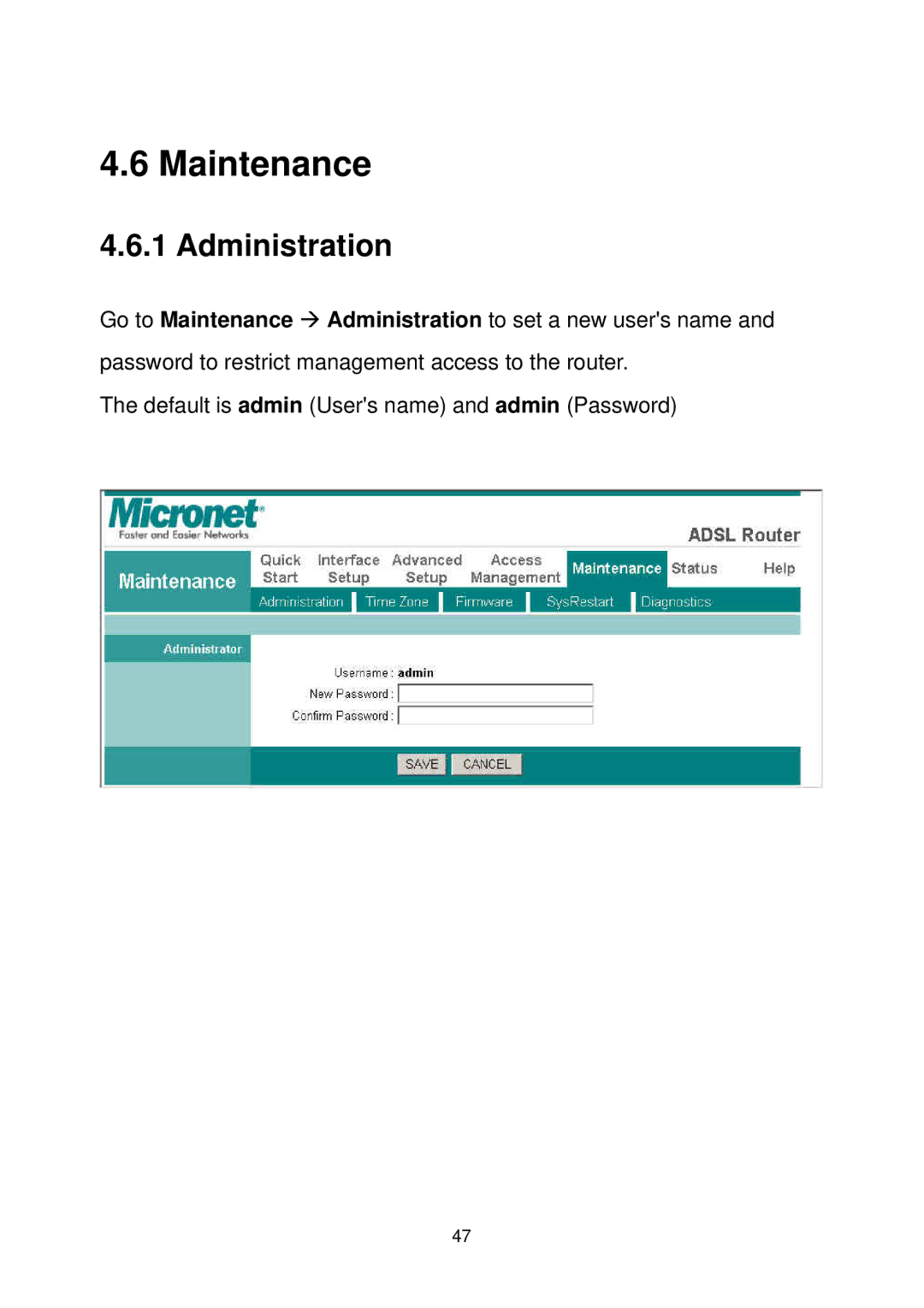 MicroNet Technology SP3367A user manual Maintenance, Administration 