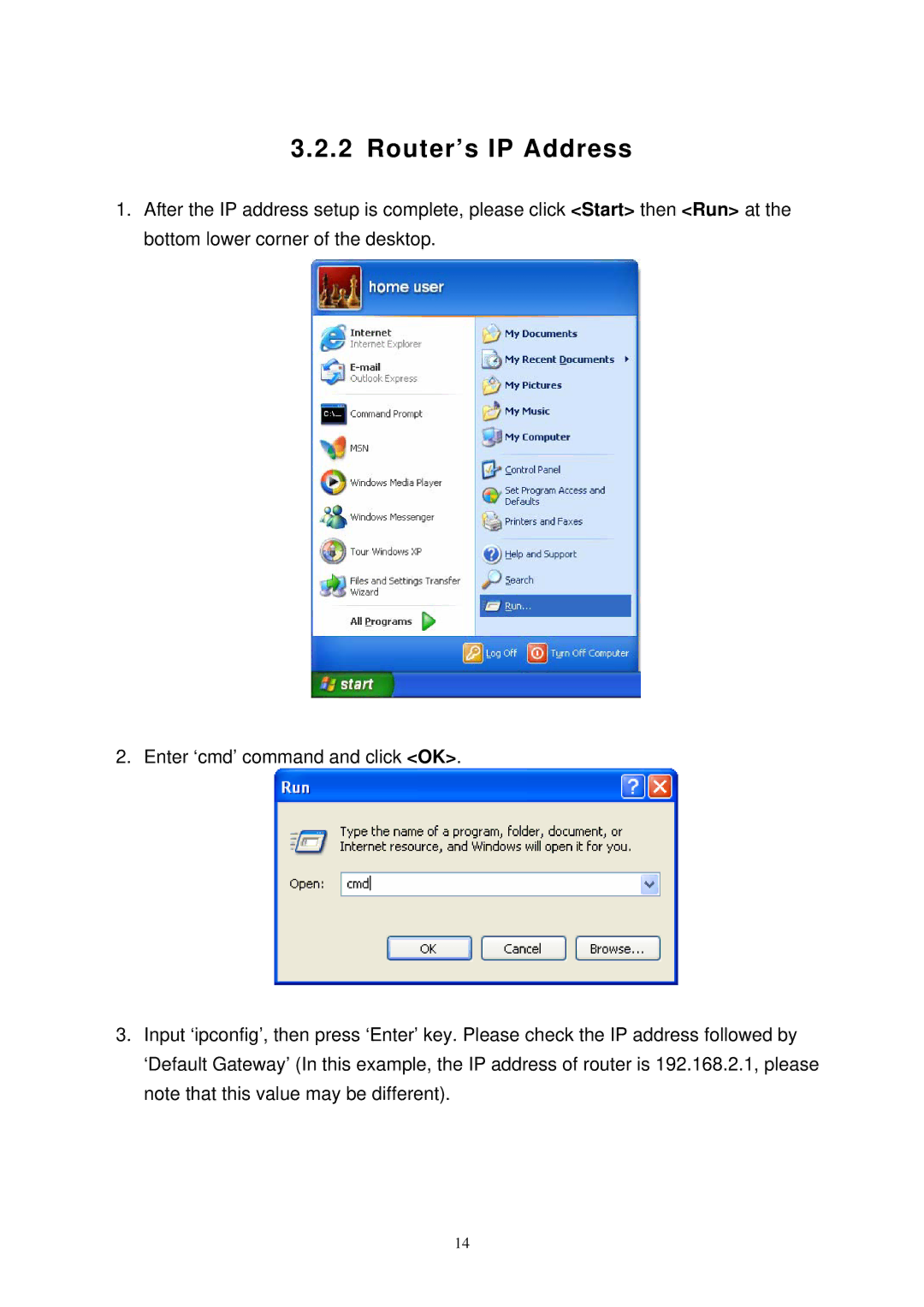 MicroNet Technology SP3367N user manual Router’s IP Address 