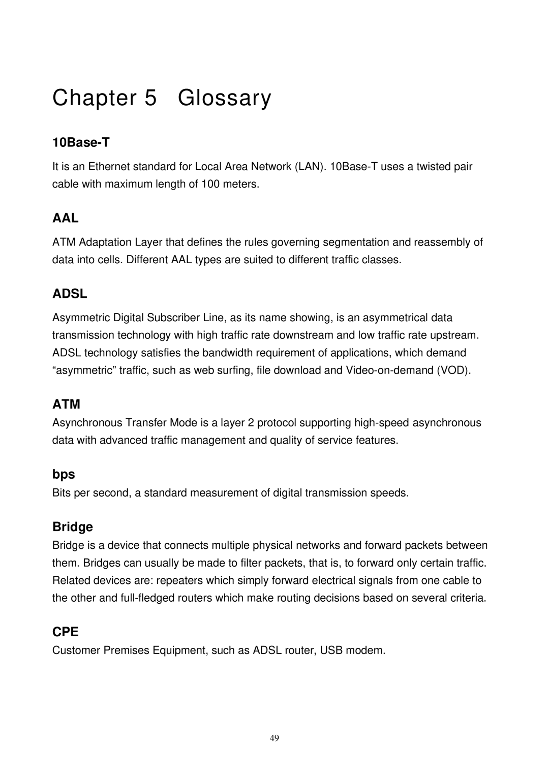 MicroNet Technology SP3367N user manual 10Base-T, Bps, Bridge 