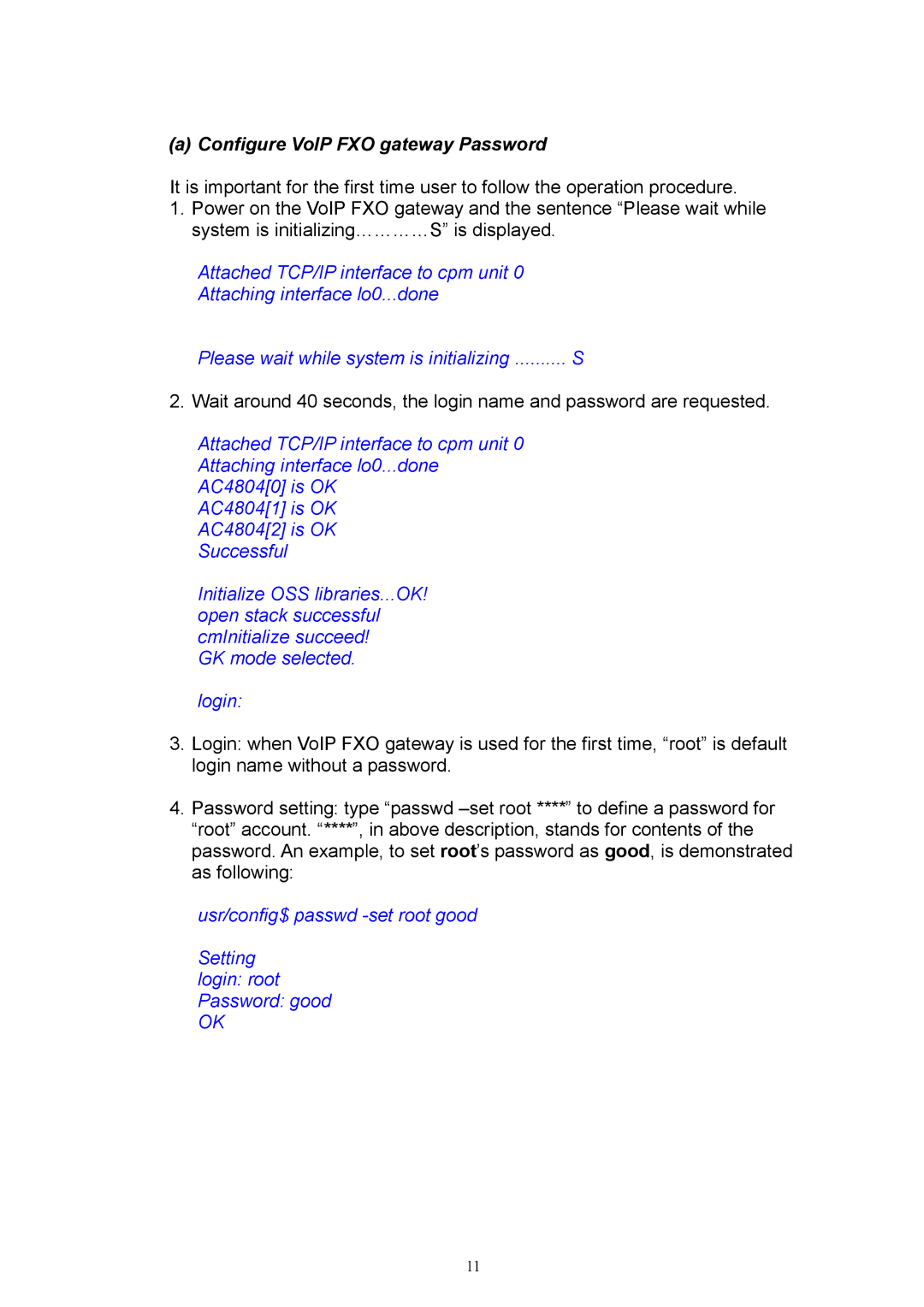 MicroNet Technology SP5054, SP5050, SP5052 user manual Configure VoIP FXO gateway Password 